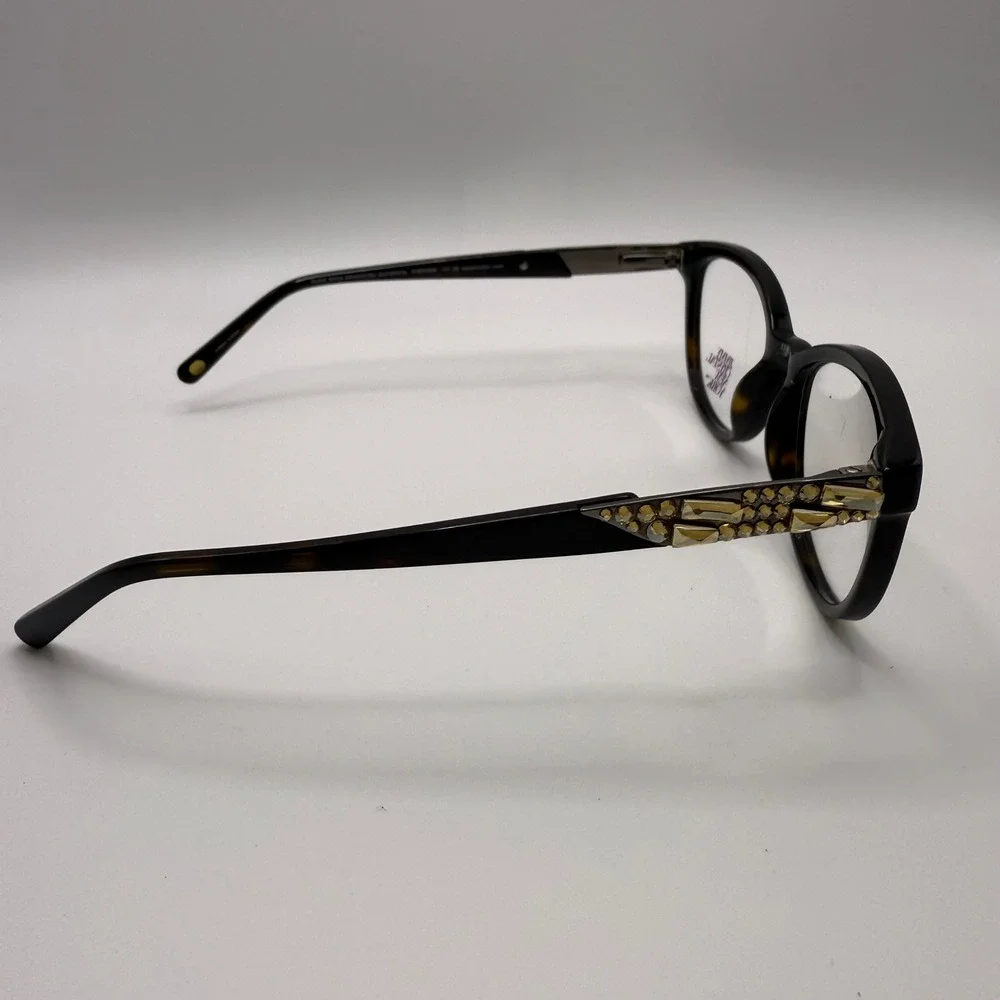 NEW JIMMY‎ CRYSTAL Parnassus Tortoise Womens Semi Cat Eye Eyeglasses 53-17-135